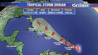 Meteorologist jim weber says tropical storm dorian is expected to
become a hurricane as it moves through the caribbean. after that,
models differ on how orga...
