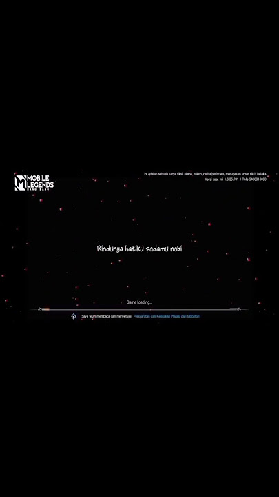 Loading screen mobile legends x Sholawat Rindunya hatiku🥰 #dixzychannel #shorts #sholawat