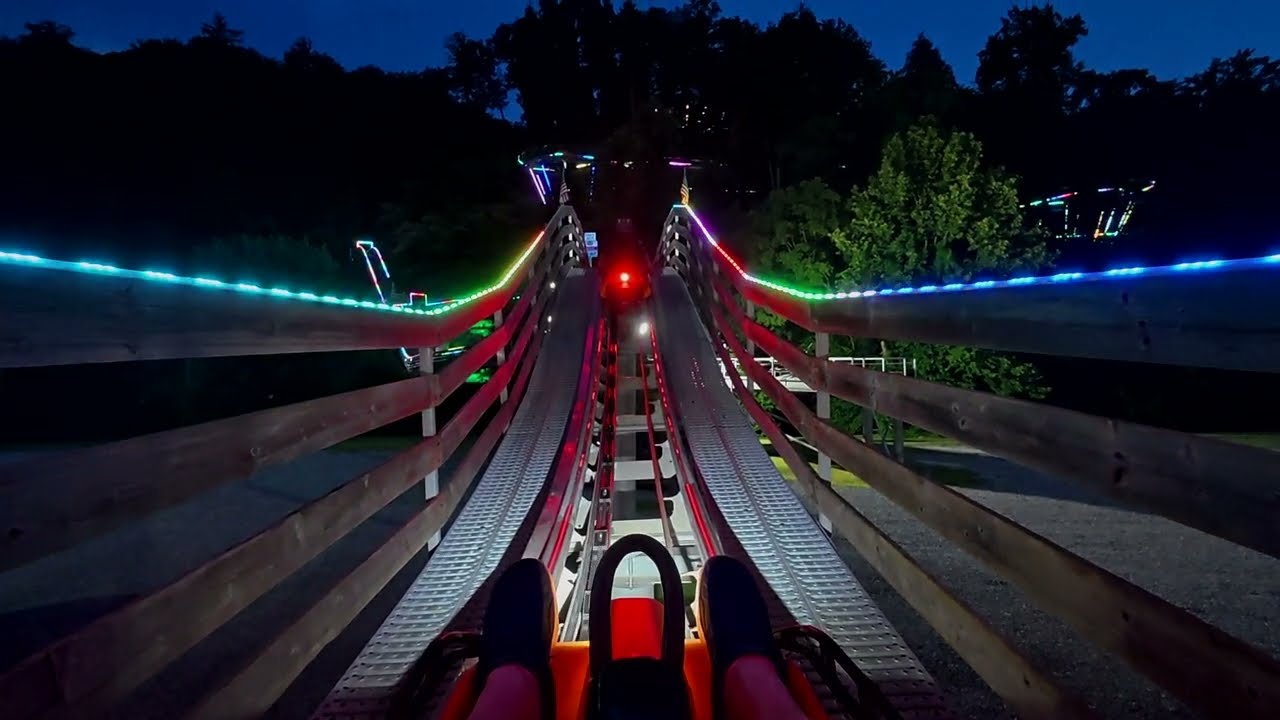 2025 Pigeon Forge Smoky Mountain Alpine Mountain Coaster Night Ride [4K UHD]