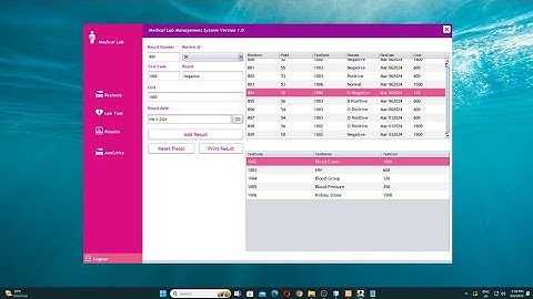 Java Swing and Mysql Full project(Medical Lab Management System)