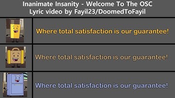 Welcome To The OSC (Inanimate Insanity) - Lyrics