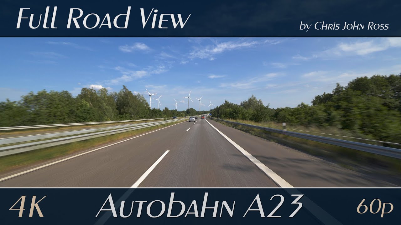 Autobahn (A23), Germany: Heide-West - Heide-Süd - Rastplatz Dithmarscher Geest - 4K (2160p/60p)