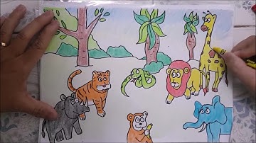 Vẽ bức tranh #3: Động vật rừng xanh | Painting picture Forest Animals