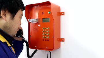 Industrial rugged weatherproof telephone with LCD display