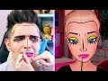 INTENTO SEGUIR un TUTORIAL de BARBIE para MAQUILLAR a MI NOVIO | Expectativa vs Realidad