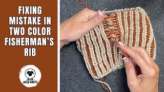 Fixing mistake in two color fisherman's rib