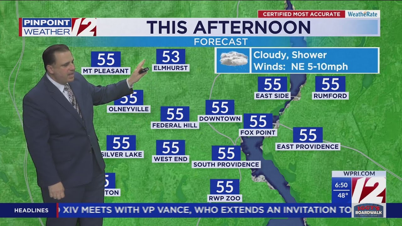 WPRI 12 Weather Forecast for 5/21/25: Cloudy, chilly today; rain and ...