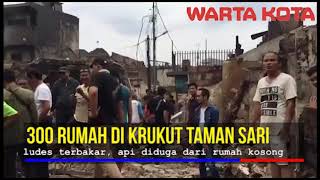 300 Rumah Terbakar Di Kelurahan Krukut, Diduga Berasal Dari Rumah Kosong