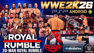 تعديل لعبة WWE 2K26 على PSP للأندرويد: قائمة المصارعين الكاملة لحدث AEW Royal Rumble screenshot 3