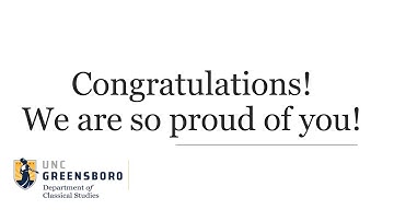Congrats to the Classical Studies graduates at UNCG!