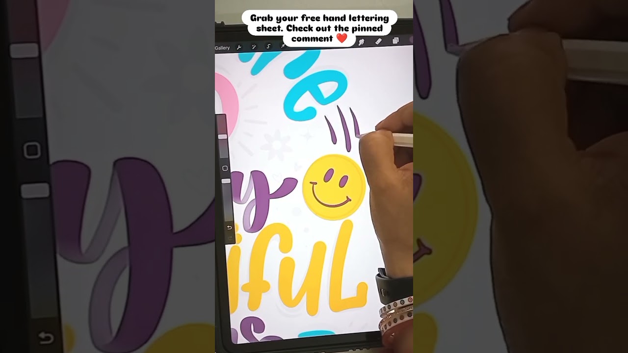 Hand Lettering Practice Sheet #digitallettering#ipadtutorial #printablesbymukta#freebiealert