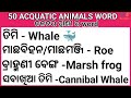 ୫୦ ଟି ଜଳଚର ପ୍ରାଣୀ ର Word// 50 ACQUATIC ANIMALS WORD//English word//English sikhya//English patha