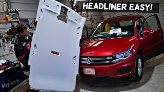 VW TIGUAN HEADLINER REMOVAL REPLACEMENT 2007 2008 2009 2010 2011 2012 2013 2014 2015 2016 2017