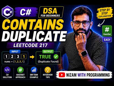 Contains Duplicate  C#  LeetCode 217  DSA for Beginners