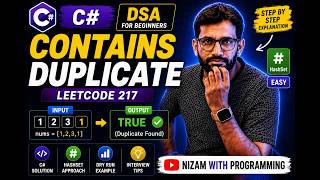 Contains Duplicate  C#  LeetCode 217  DSA for Beginners