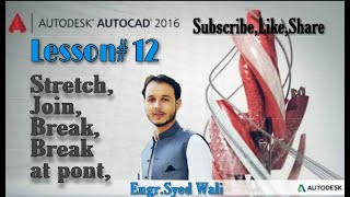 # 12 How to use Break, Break at Point & join Command AutoCAD FULL Tutorial in Urdu/Hindi.