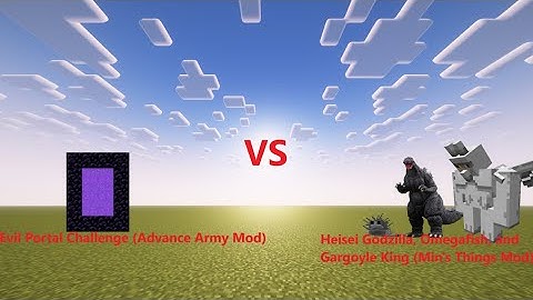 Godzilla, Omegafish, And Gargoyle King Vs The Evil Portal | Modded Minecraft Mob Battle | 1.16.5