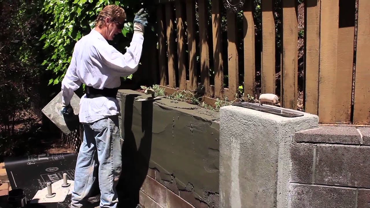 Stucco over block retaining walls YouTube