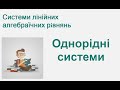 Однорідні системи лінійніх алгебраїчних рівнянь