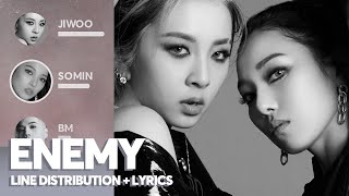 KARD - ENEMY (Line Distribution + Lyrics)