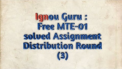 Ignou Guru | MTE-01 | Free PDF solved assignment | 2018-2019