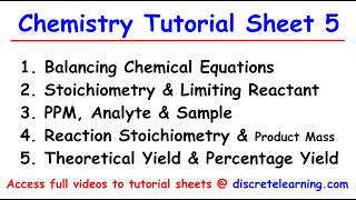 CHEMISTRY TUORIAL SHEET 5 FULL SOLUTIONS