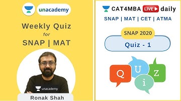 Quiz 1 | MAT and SNAP Prep | Quantitative Ability | CAT4MBA | Ronak Shah