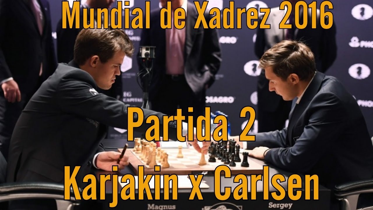 Karjaking x Carlsen - Partida 2 - Campeonato Mundial de 2016 [ Xadrez  Profissional ] 