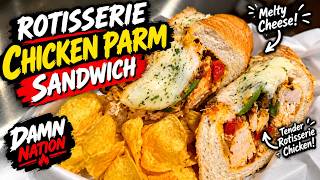This Rotisserie Chicken Parm Sandwich Changes Everything! #cooking #food #foodie #chickenparmesan