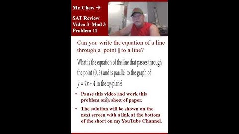 SAT Test Review Video 3Module 3 Problem 11 Short #math #equation #parallel #slope #yintercept