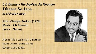 S D Burman-The Ageless All Rounder--Dheere Se Jana--By Kishore Kumar Film : Chuupa Rustam (1973)