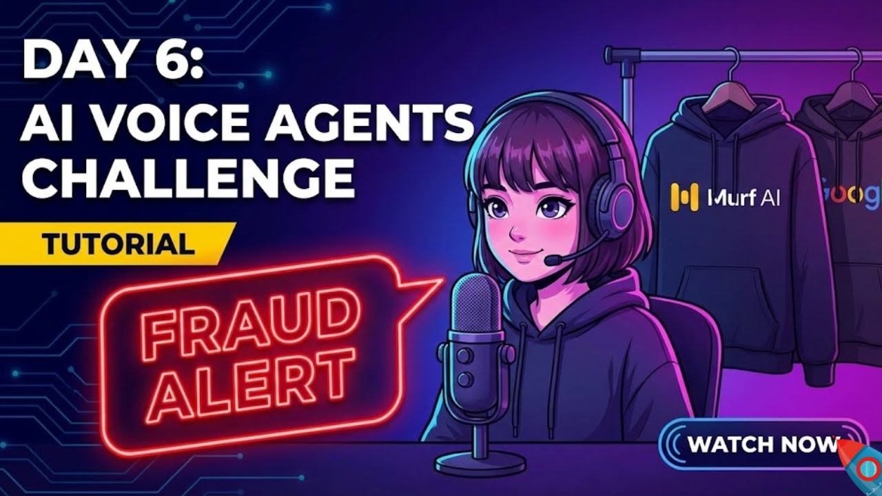 Fraud alert voice agent tutorial screenshot showing Python code and call interface