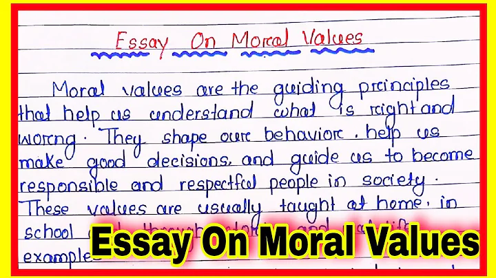 Essay on Importance of Moral Values in English l Paragraph on Moral Values in English 