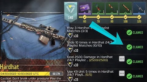 Call Of Duty Mobile Slide 10 times in Hardhat 24/7 Playlist Matches Task Complete