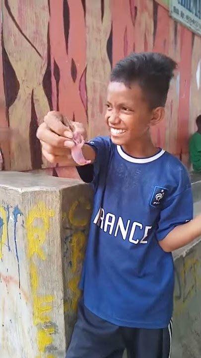 Anak ini berani memakan tikus yang masih hidup!!!