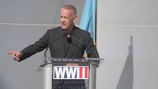 Tom Hanks delivers remarks during opening of Liberation Pavilion at National World War II Museum