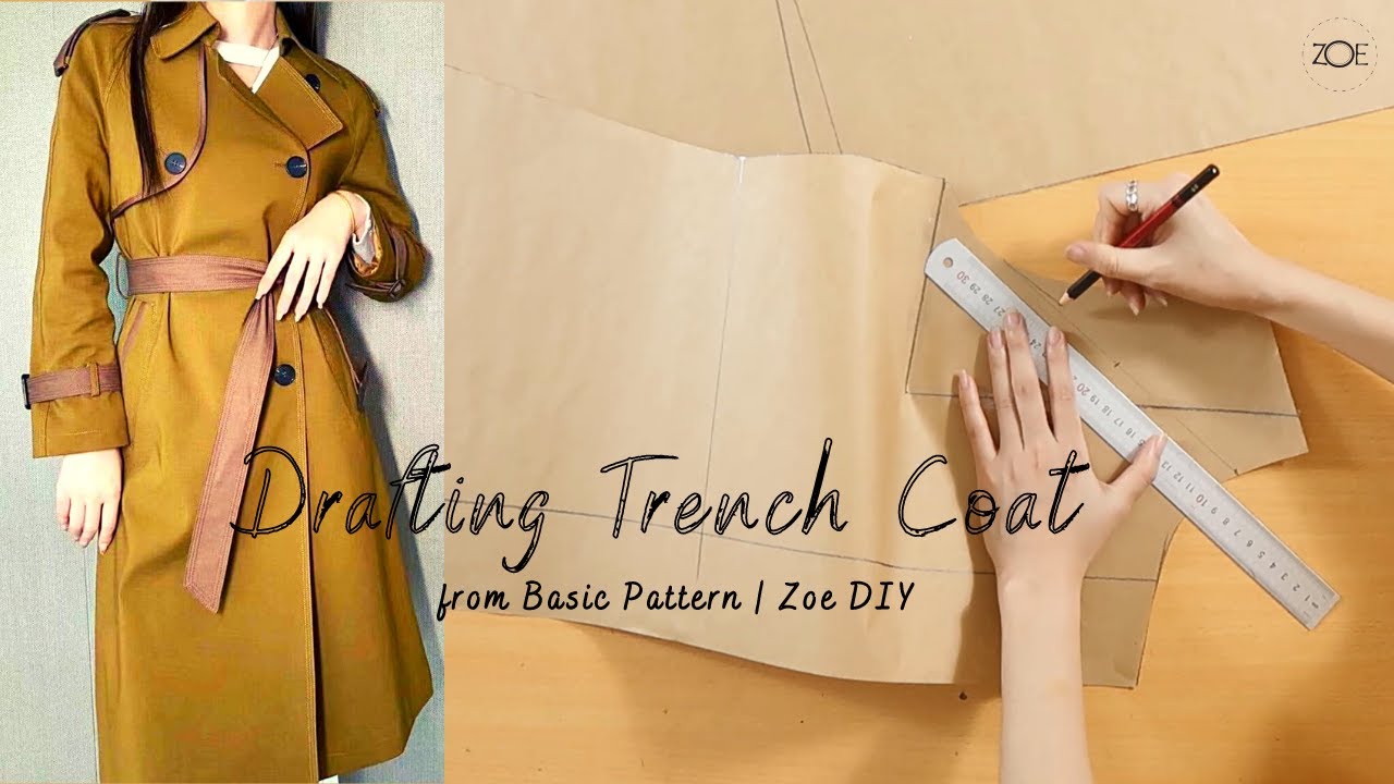 Drafting Trench Coat from Basic Pattern | Zoe DIY