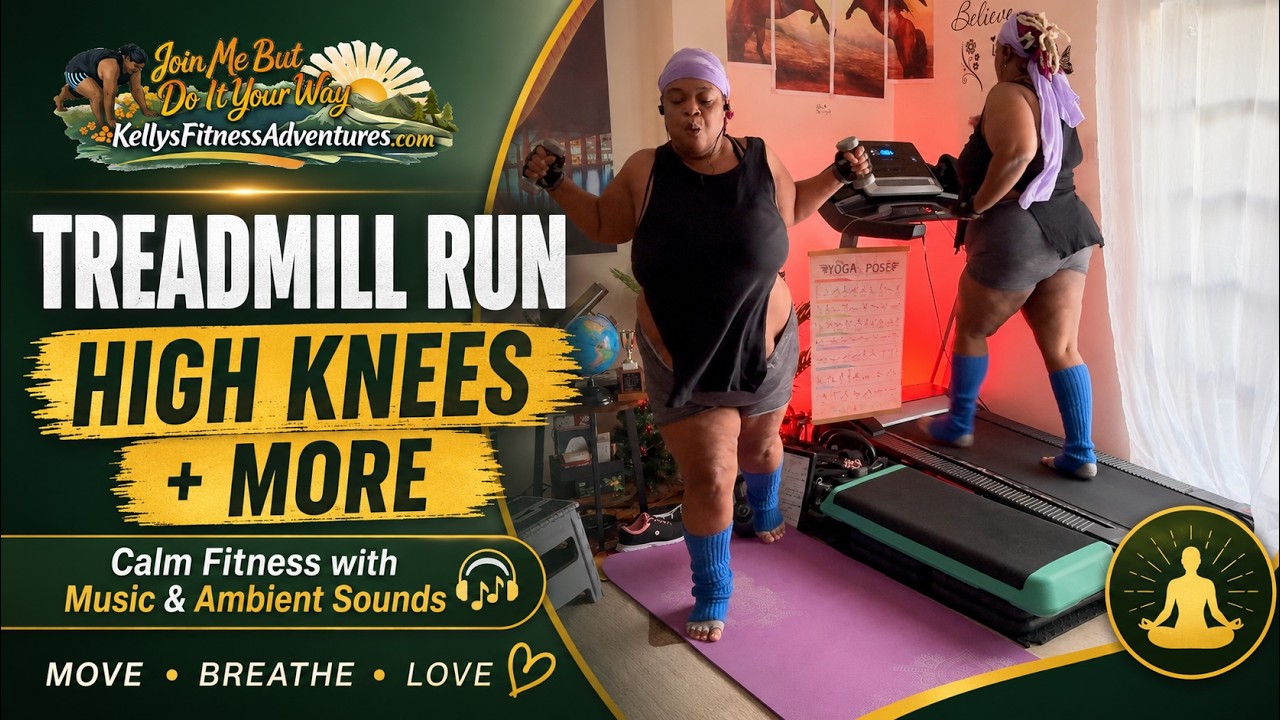Treadmill Run, High Knees & More Workout | Kelly's Fitness Adventures! #302