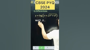 Q) Differentiate y=log(𝑥+√(𝑥^2+a^2 ))  w.r.t. 𝑥.. #cbse2026 #maths #cbse #class12maths #cbse