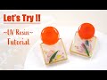 【UVレジン】オレンジ ドライフラワー入りハンドメイドピアスの作り方 | ハンドメイドアクセサリー | うるうる | UV Resin | DIY Earrings | orange | easy