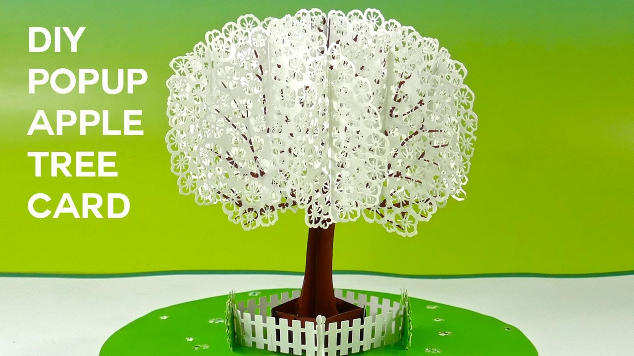 Pop-Up Apple Tree Card Tutorial (23D Sliceform on the Cricut) For Pop Up Tree Card Template