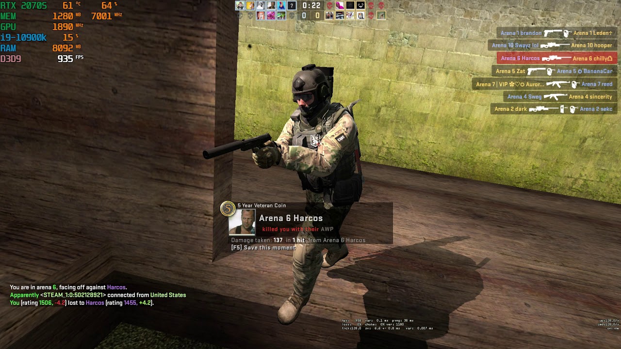 CSGO i9 10900k RTX 2070Super Benchmark Test