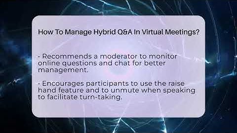 How To Manage Hybrid Q&A In Virtual Meetings? - Virtual Communication Hub