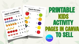 How to make printable kids activity pages in canva to sell #digitalproducts #gumroad #kimcreatives screenshot 4