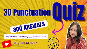 30 Punctuation Quiz with Answers | Grammar & Punctuation MCQs| EasyEnglishClassroom