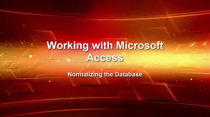 Working with Access - Normalize Data