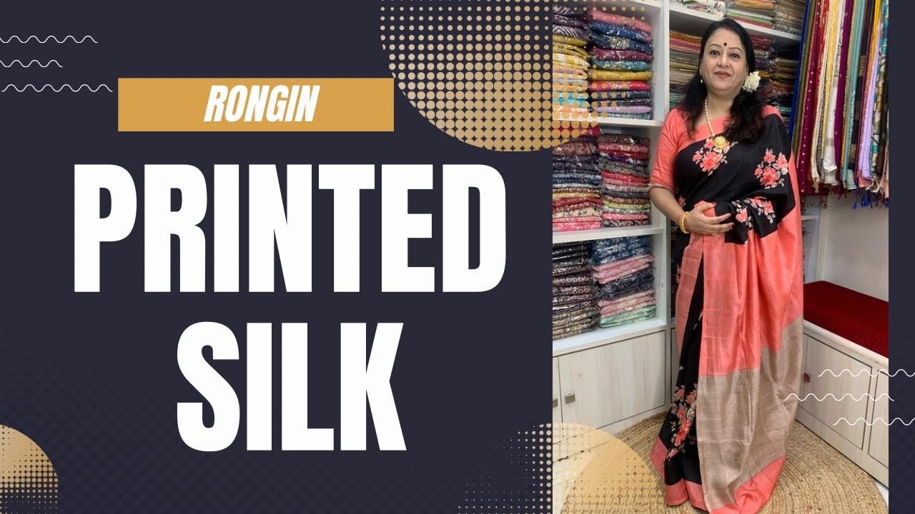 RONGIN ||Printed  Silk Sarees Booking no. 9836373955 