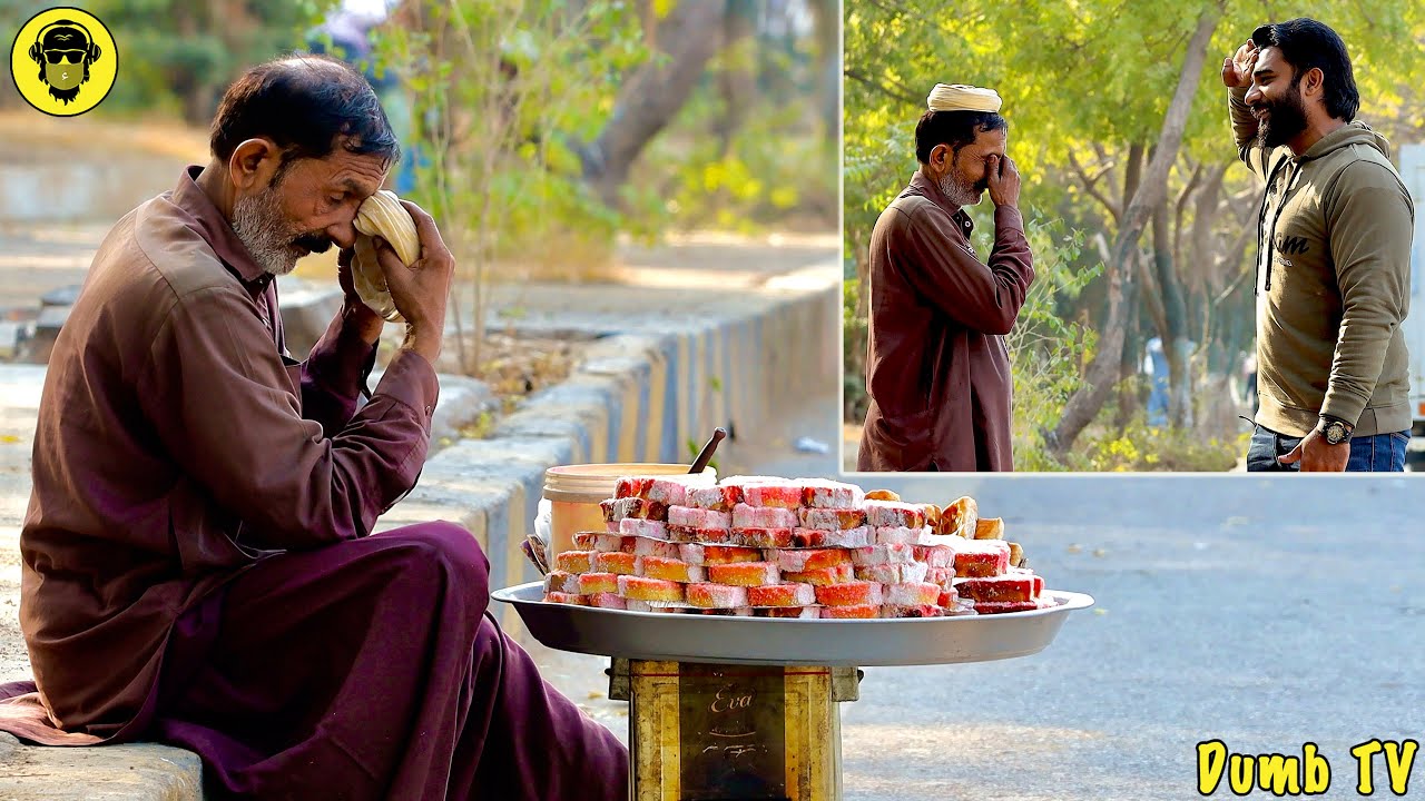 Poor Man Giving Free Cake