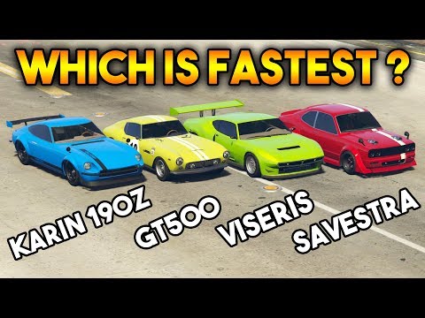 GTA 5 ONLINE : KARIN 190Z VS VISERIS VS GROTTI GT500 VS SAVESTRA (WHICH IS FASTEST ?)