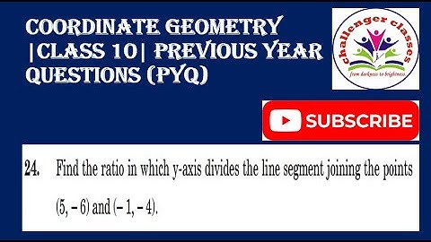 Find the ratio in which y-axis divides the line segment joining the points (5, –6) and (–1, –4).